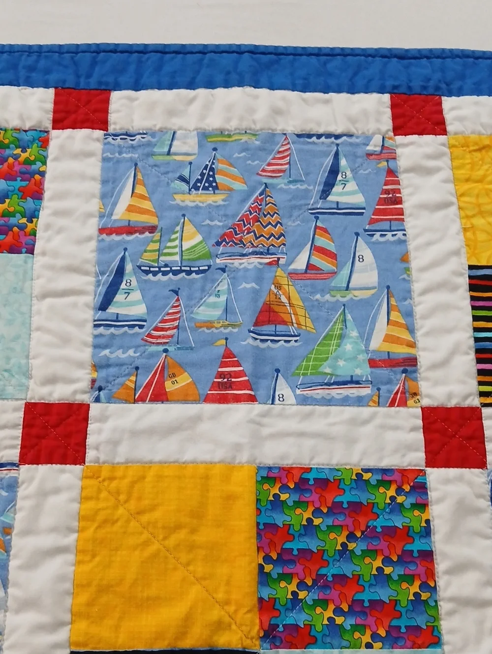 Handmade  Vintage Childs Nautical Quilt